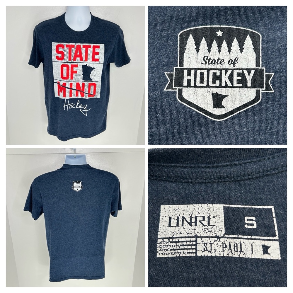 UNRL Minnesota State Of Mind Hockey SS Unisex Size Small‎ Streetwear Preppy